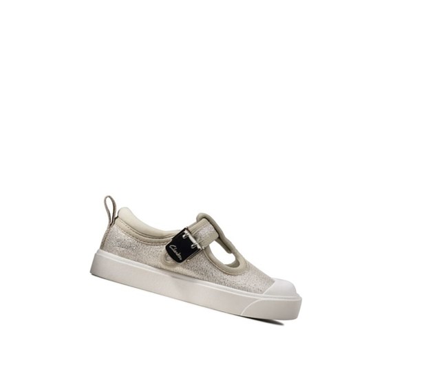 Clarks City Dance T-bar Casual Obuv Chlapcenske Strieborne | XSLJ-47816