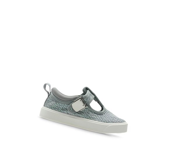 Clarks City Spark T-bar Casual Obuv Dievcenske Strieborne Metal | XAPU-16728