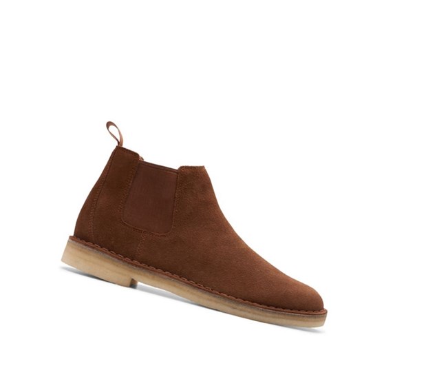 Clarks Desert Semisove Chelsea Cizmy Panske Hnede | AKTM-26350