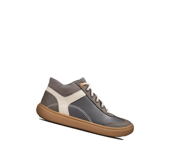 Clarks Flash Seek Kozene Clenkove Cizmy Chlapcenske Siva | MRCH-01952