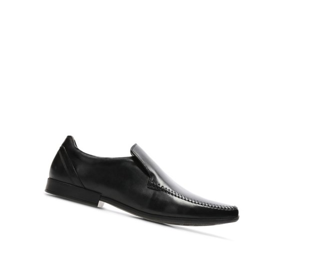 Clarks Glement Seam Kozene Slip On Tenisky Panske Čierne | DUTQ-27130