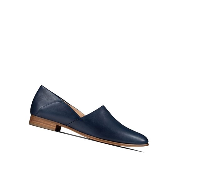 Clarks Pure Tone Kozene Balerinky Damske Námornícka Modrá | ZOLB-40358