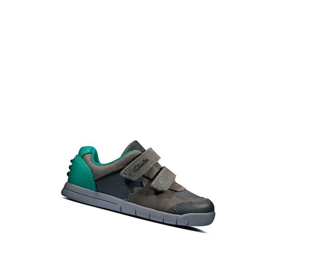 Clarks Rex Quest Kozene Kozene Topanky Chlapcenske Tmavo Siva | LUFW-02476