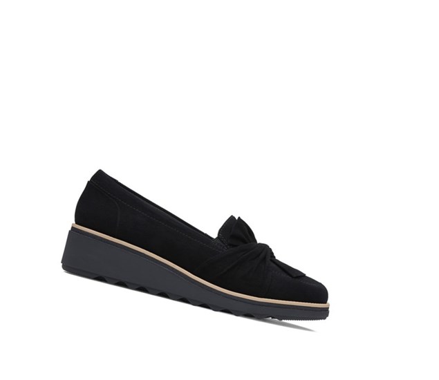 Clarks Sharon Dasher Semisove Siroke Topanky Fit Slip On Tenisky Damske Čierne | DJUM-08416