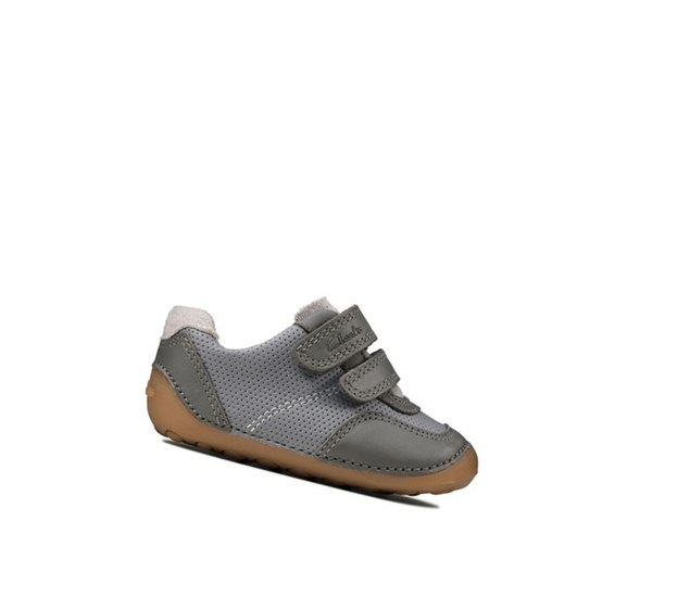 Clarks Tiny Dusk Semisove Vychadzkove Topanky Chlapcenske Siva | JYOX-43910