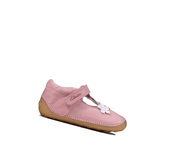 Clarks Tiny Sun Kozene Kozene Topanky Dievcenske Ruzove | FKSU-59412