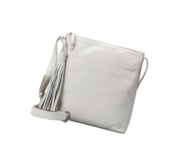 Clarks Topsham Shine Kozene Crossbody Kabelka Damske Biele | ZHQI-35674