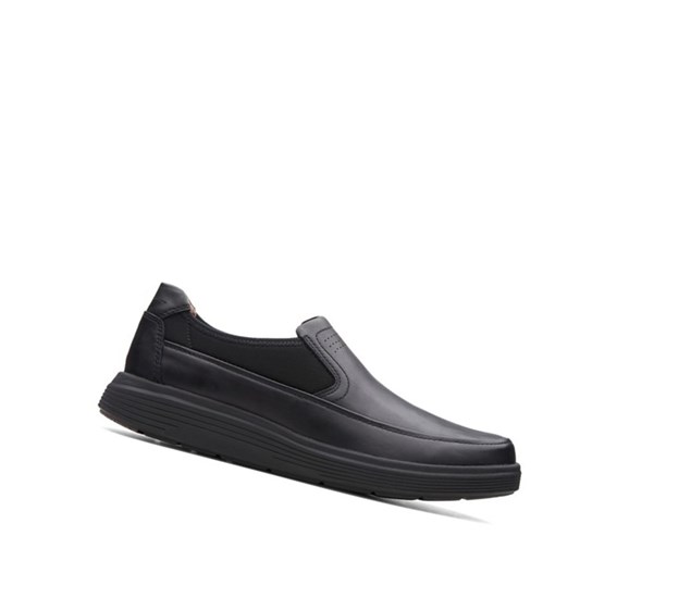 Clarks Un Abode Go Kozene Siroke Topanky Fit Slip On Tenisky Panske Čierne | BNLH-90148