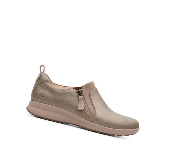 Clarks Un Adorn Zip Kozene Siroke Topanky Fit Kozene Topanky Damske Béžové | QYRB-82459