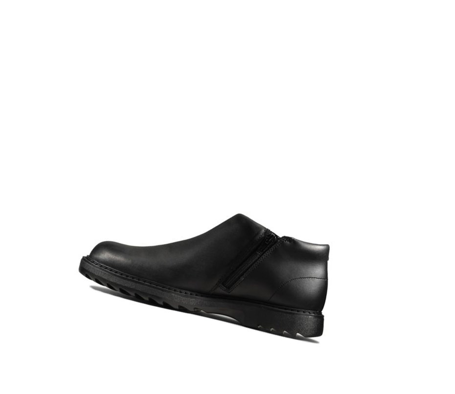 Clarks Asher Beat Kozene Clenkove Cizmy Dievcenske Čierne | NMHI-32760