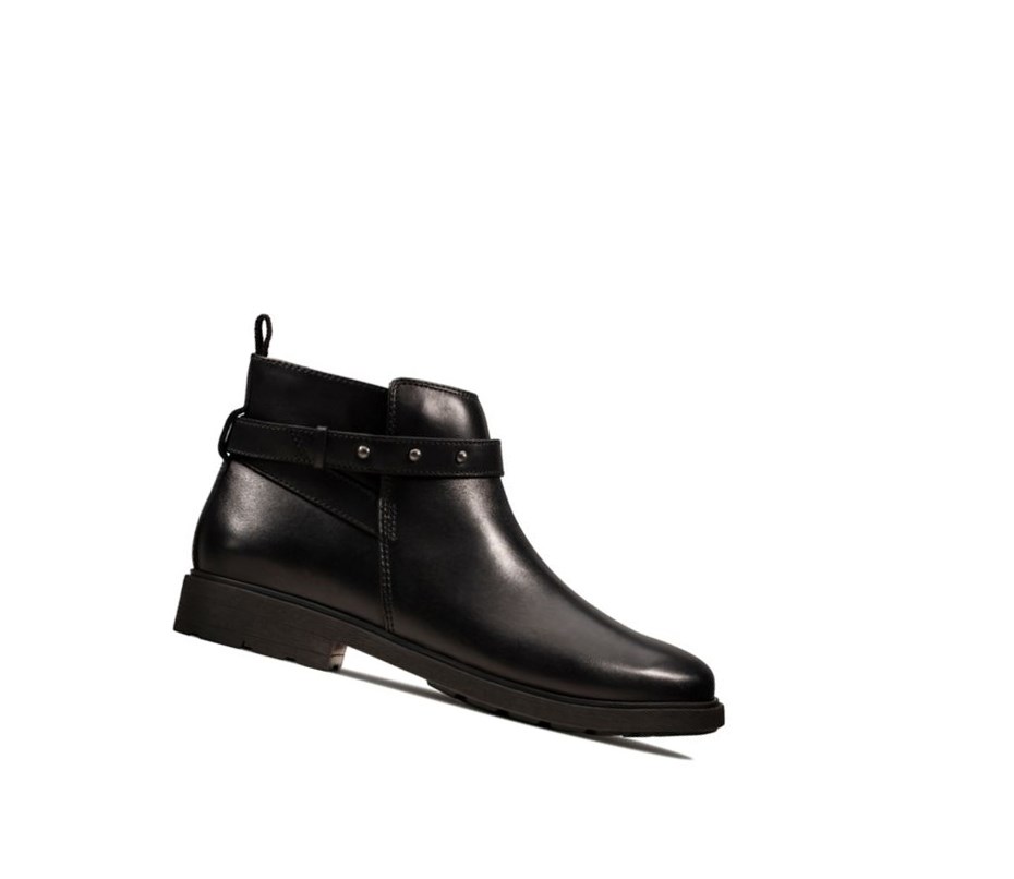 Clarks Astrol Soar Kozene Clenkove Cizmy Dievcenske Čierne | CXVD-04538