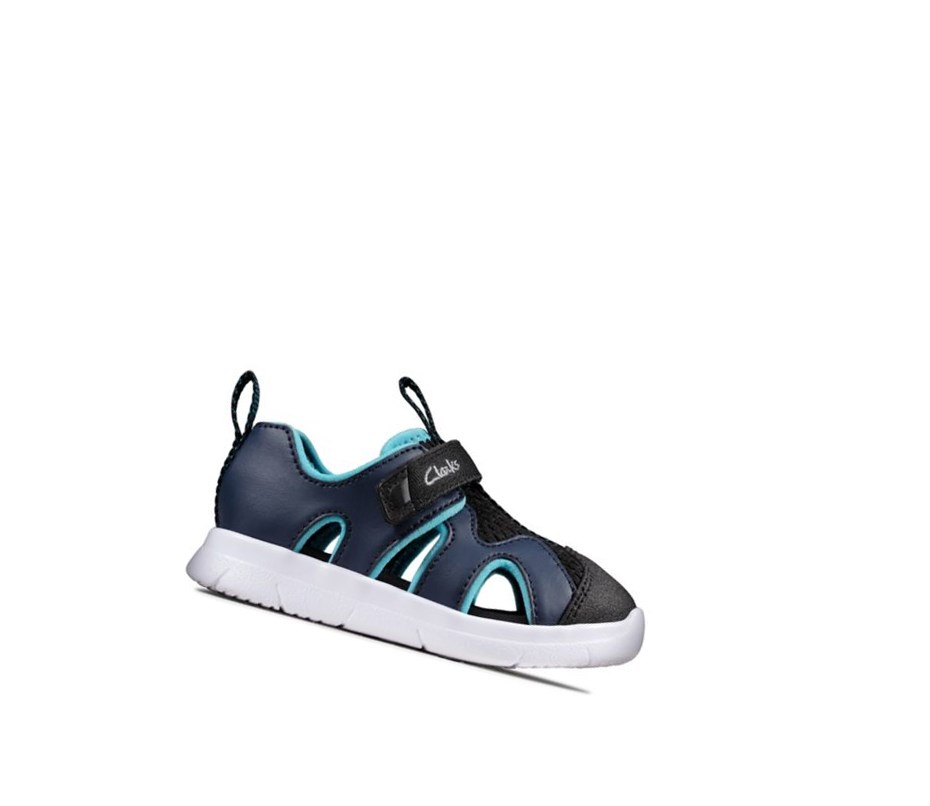 Clarks Ath Surf Syntetická Sandale Casual Dievcenske Námornícka Modrá | XWKH-35184