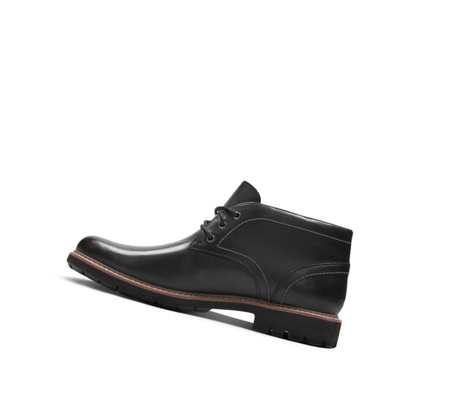 Clarks Batcombe Lo Kozene Púštne Čižmy Panske Čierne | KIWZ-36845