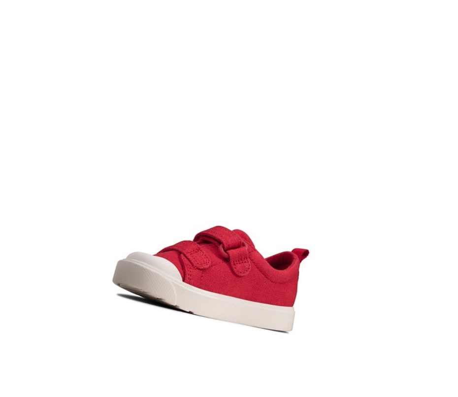 Clarks City Bright Casual Obuv Dievcenske Červené | FTCD-97830