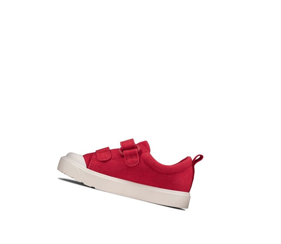 Clarks City Bright Casual Obuv Dievcenske Červené | FTCD-97830