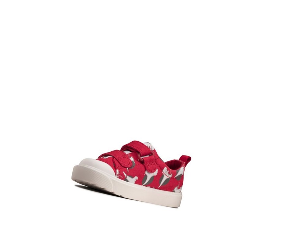 Clarks City Bright Casual Obuv Dievcenske Červené | SONK-68253