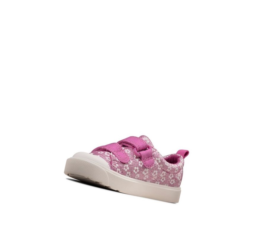 Clarks City Bright Floral Casual Obuv Chlapcenske Ruzove | CVZX-74326