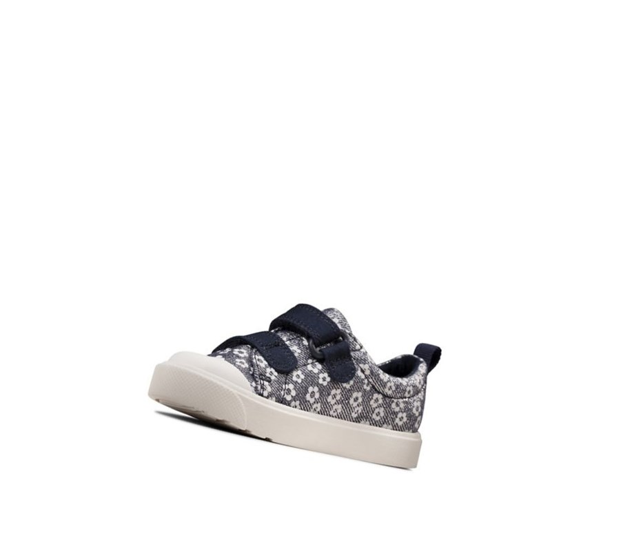 Clarks City Bright Floral Casual Obuv Chlapcenske Námornícka Modrá | XRJB-94753