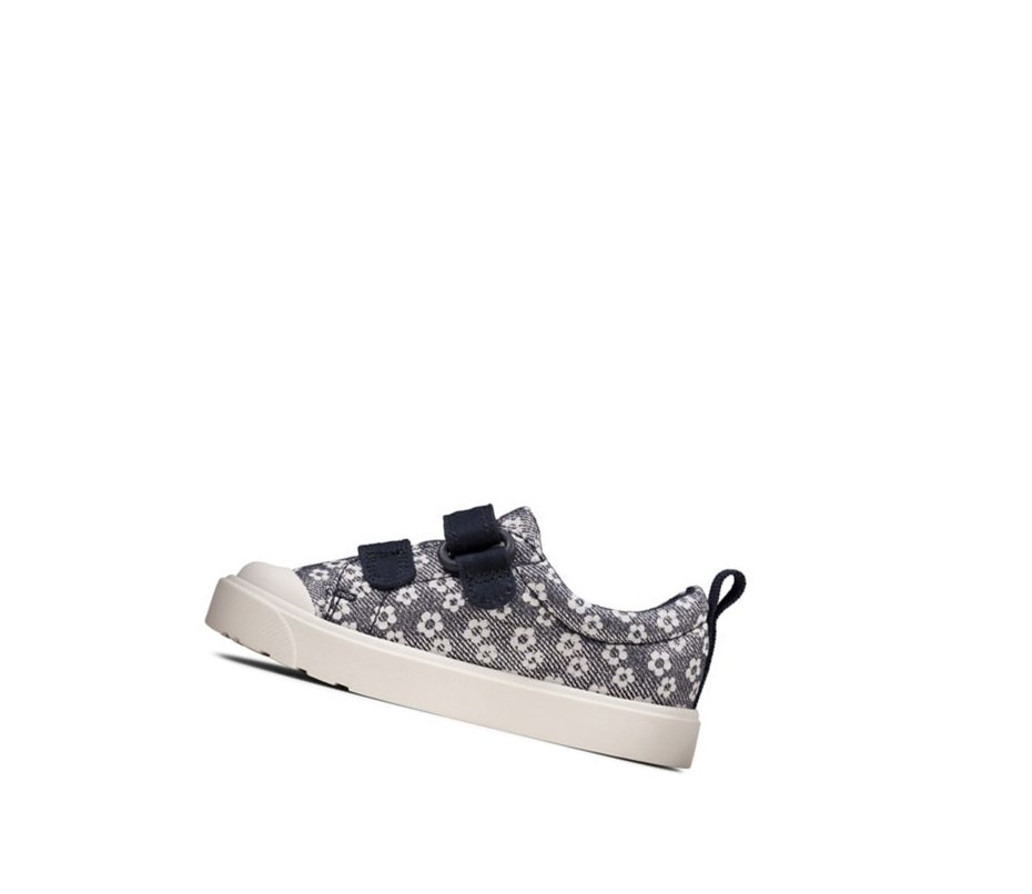 Clarks City Bright Floral Casual Obuv Chlapcenske Námornícka Modrá | XRJB-94753