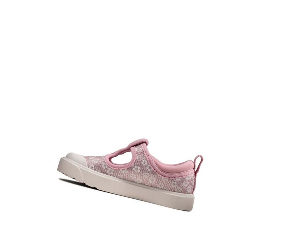 Clarks City Dance Floral Casual Obuv Chlapcenske Ruzove | AKRU-08614