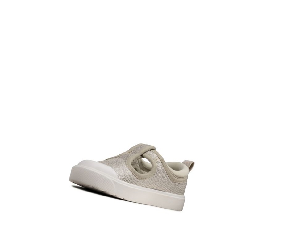 Clarks City Dance T-bar Casual Obuv Dievcenske Strieborne | EQXG-59712