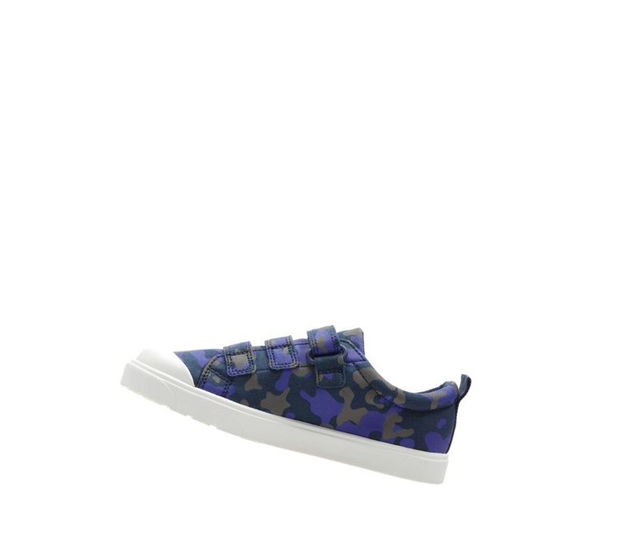 Clarks City Flare Lo Casual Obuv Dievcenske Námornícka Modrá Maskacove | RTGN-41536