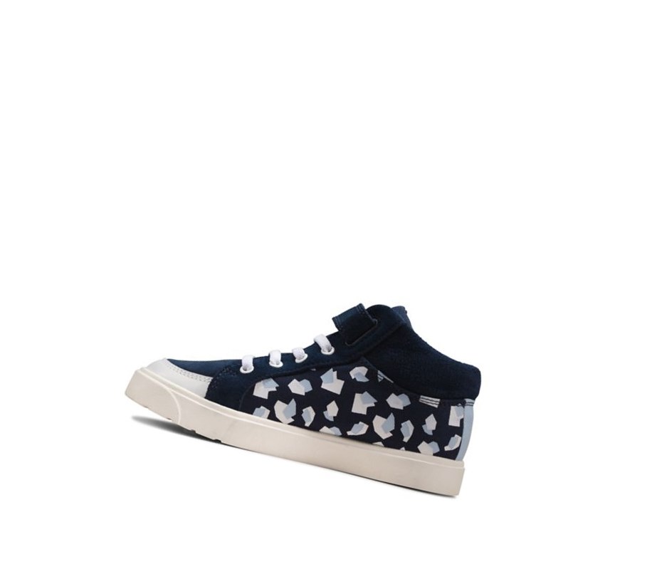 Clarks City Hop Print Kozene Casual Obuv Chlapcenske Námornícka Modrá | XPFZ-02961