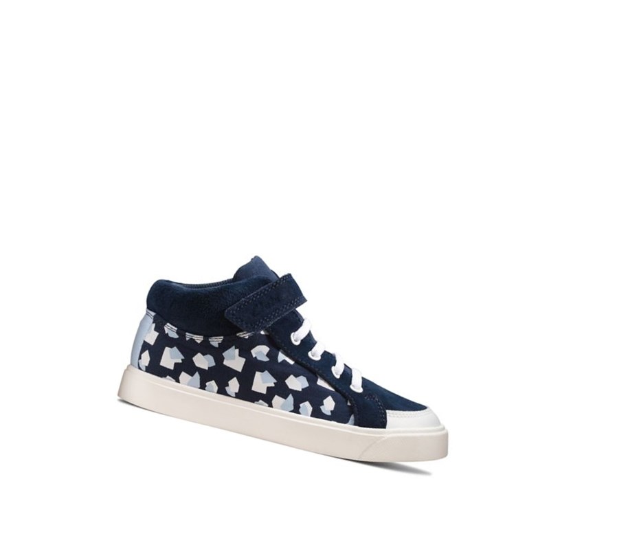 Clarks City Hop Print Kozene Casual Obuv Chlapcenske Námornícka Modrá | XPFZ-02961