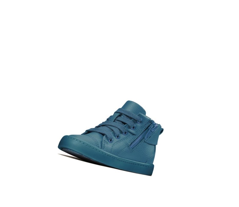 Clarks City Oasis Kozene Clenkove Cizmy Chlapcenske Tmavo Modre | IARL-87695