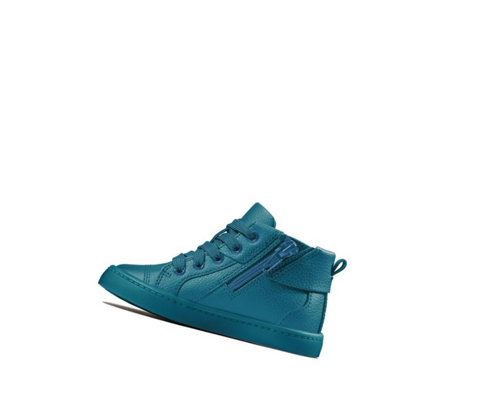 Clarks City Oasis Kozene Clenkove Cizmy Chlapcenske Tmavo Modre | IARL-87695