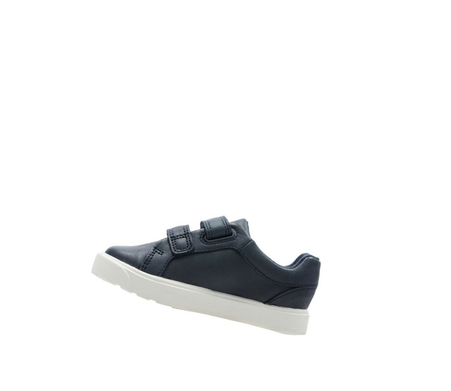 Clarks City Oasis Lo Kozene Kozene Topanky Chlapcenske Námornícka Modrá | VFKE-51368