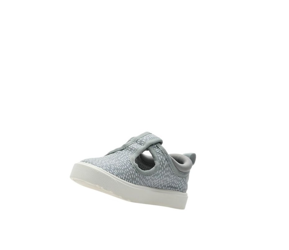 Clarks City Spark T-bar Casual Obuv Dievcenske Strieborne Metal | XAPU-16728