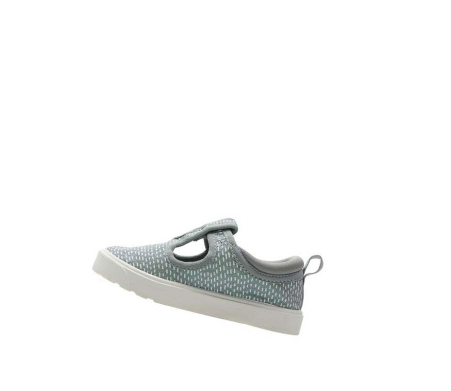 Clarks City Spark T-bar Casual Obuv Dievcenske Strieborne Metal | XAPU-16728