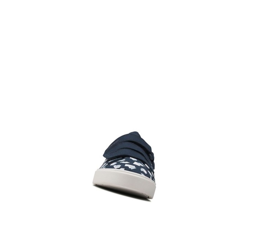 Clarks City Vibe Print Casual Obuv Dievcenske Námornícka Modrá | EVQB-58162