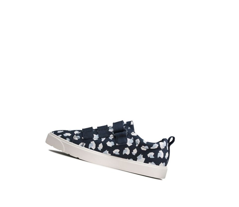 Clarks City Vibe Print Casual Obuv Dievcenske Námornícka Modrá | EVQB-58162