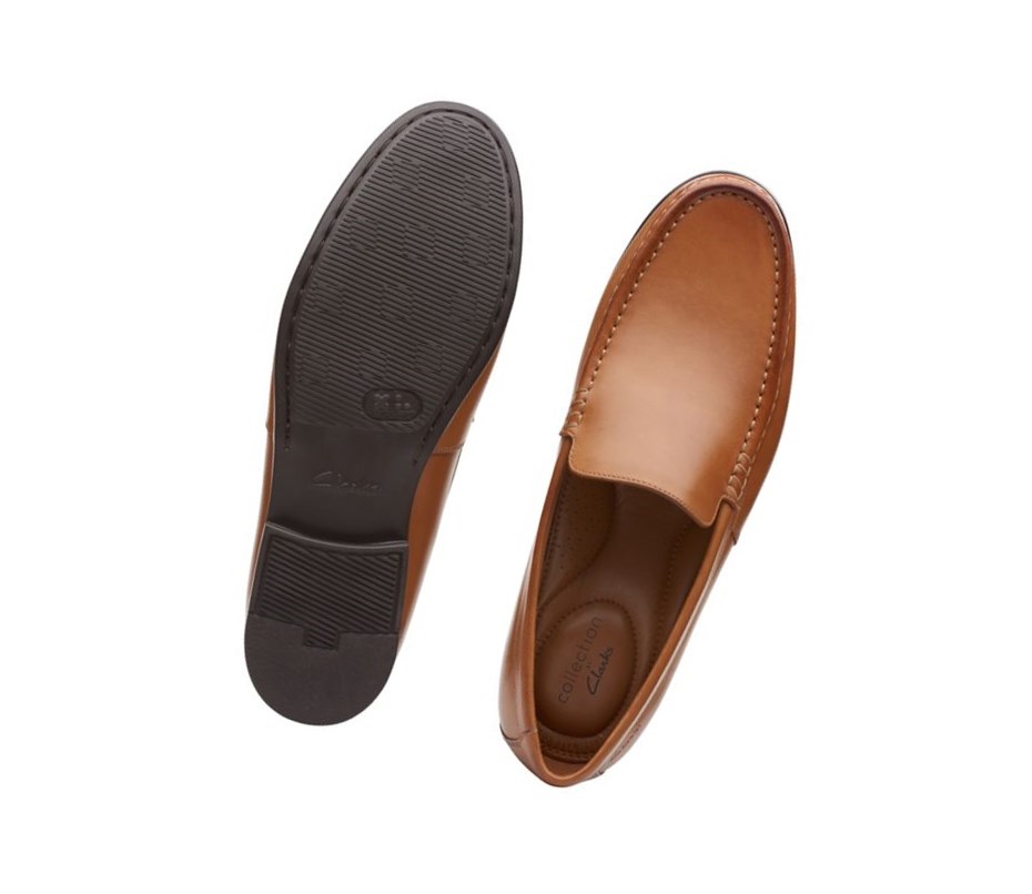 Clarks Claude Plain Mokasiny Panske Hnede | OTGP-50173