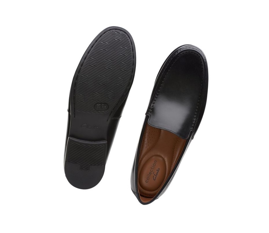 Clarks Claude Plain Mokasiny Panske Čierne | CKRU-15496