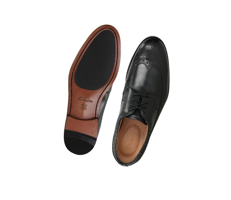 Clarks Coling Limit Kozene Brogue Topanky Panske Čierne | VATD-39467