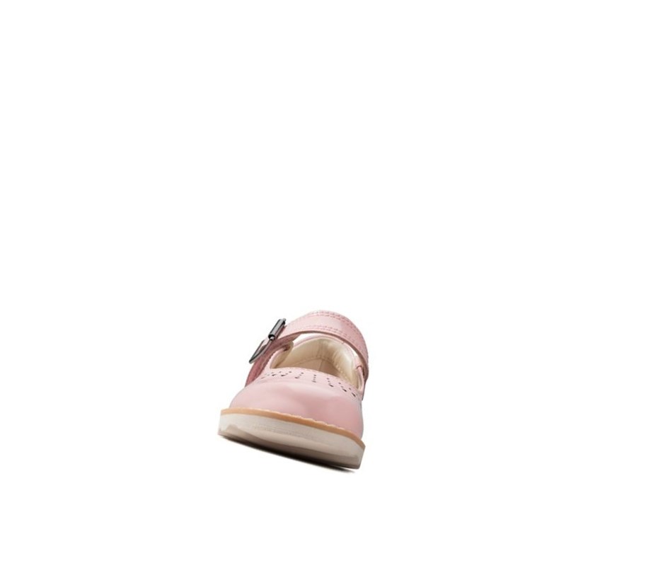 Clarks Crown Jump Lakovane Kozene Topanky Mary Janes Dievcenske Ruzove | UVXH-08327