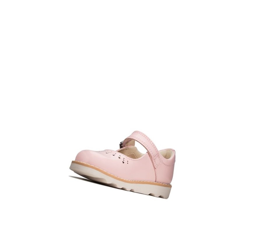 Clarks Crown Jump Lakovane Kozene Topanky Mary Janes Dievcenske Ruzove | UVXH-08327