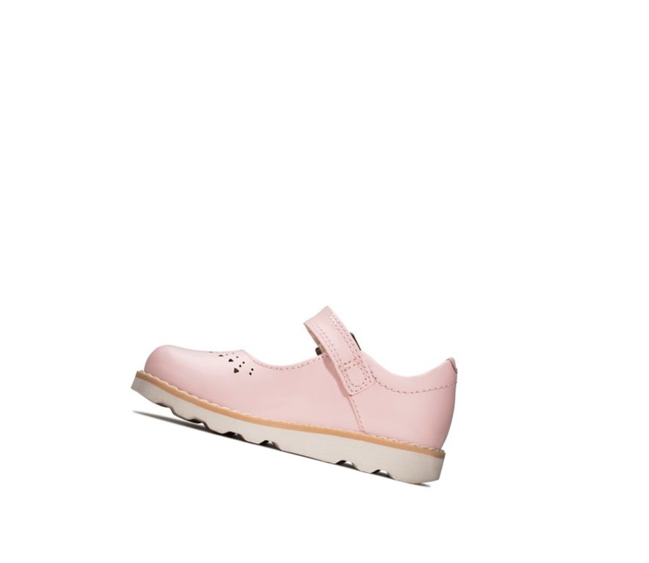 Clarks Crown Jump Lakovane Kozene Topanky Mary Janes Dievcenske Ruzove | UVXH-08327