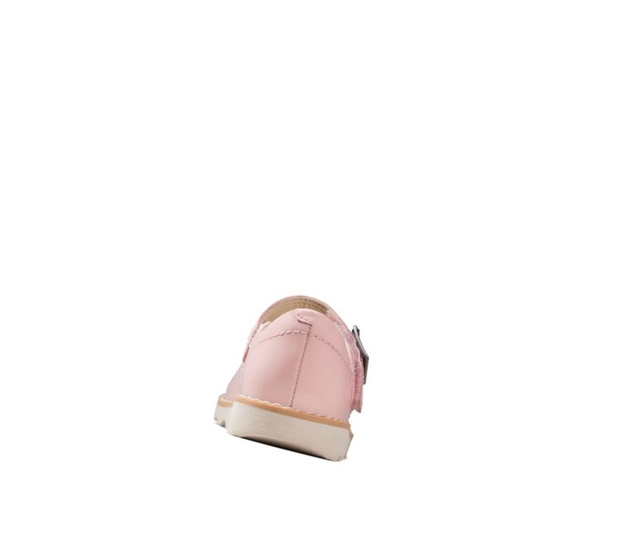 Clarks Crown Jump Lakovane Kozene Topanky Mary Janes Dievcenske Ruzove | UVXH-08327