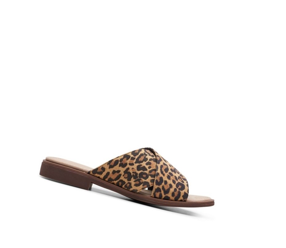 Clarks Declan Ivy Print Ploche Sandale Damske Leopardie | VJGS-62078