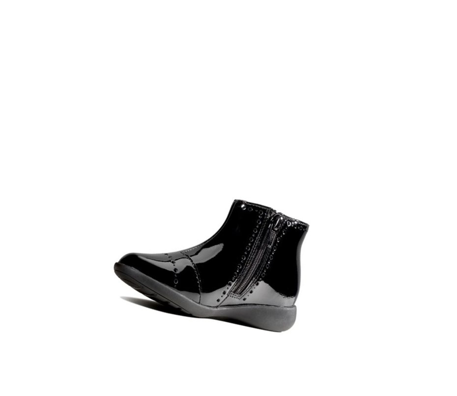 Clarks Etch Form Lakovane Clenkove Cizmy Dievcenske Čierne | JBMY-52893