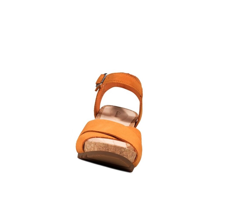 Clarks Flex Sun Semisove Sandale na Platforme Damske Oranžové | RLNX-16498