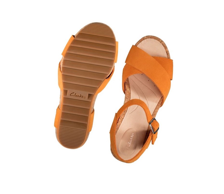 Clarks Flex Sun Semisove Sandale na Platforme Damske Oranžové | RLNX-16498