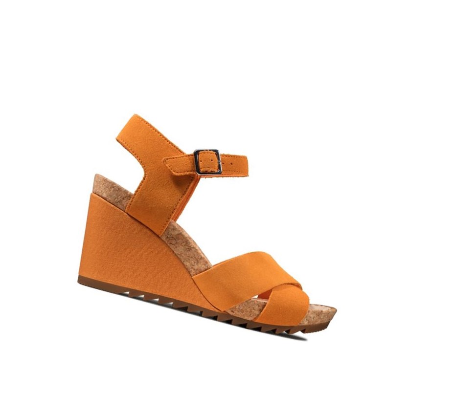 Clarks Flex Sun Semisove Sandale na Platforme Damske Oranžové | RLNX-16498