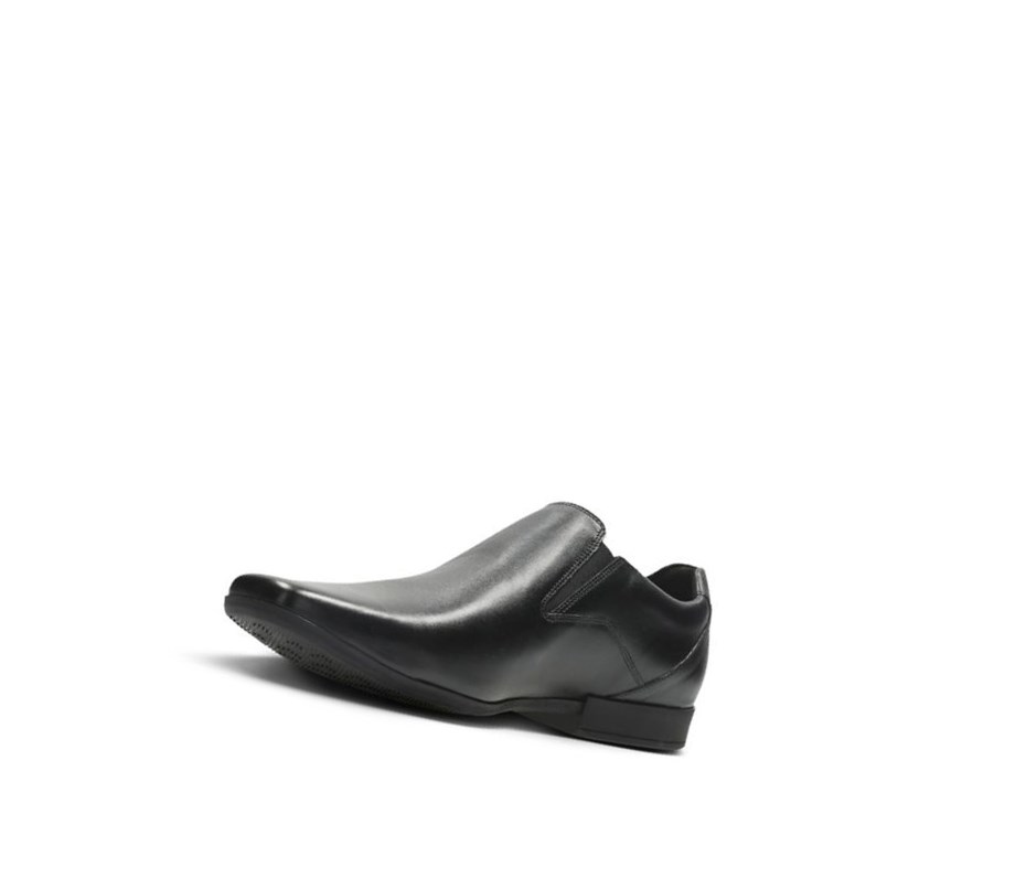 Clarks Glement Slip Kozene Slip On Tenisky Panske Čierne | POEF-89517