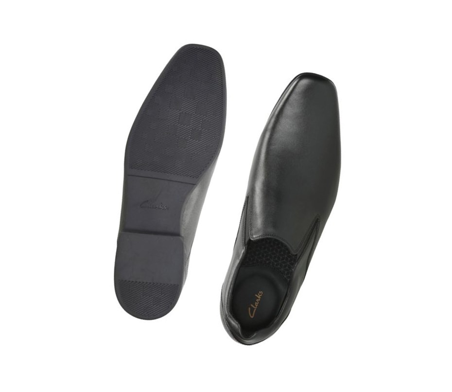 Clarks Glement Slip Kozene Slip On Tenisky Panske Čierne | POEF-89517