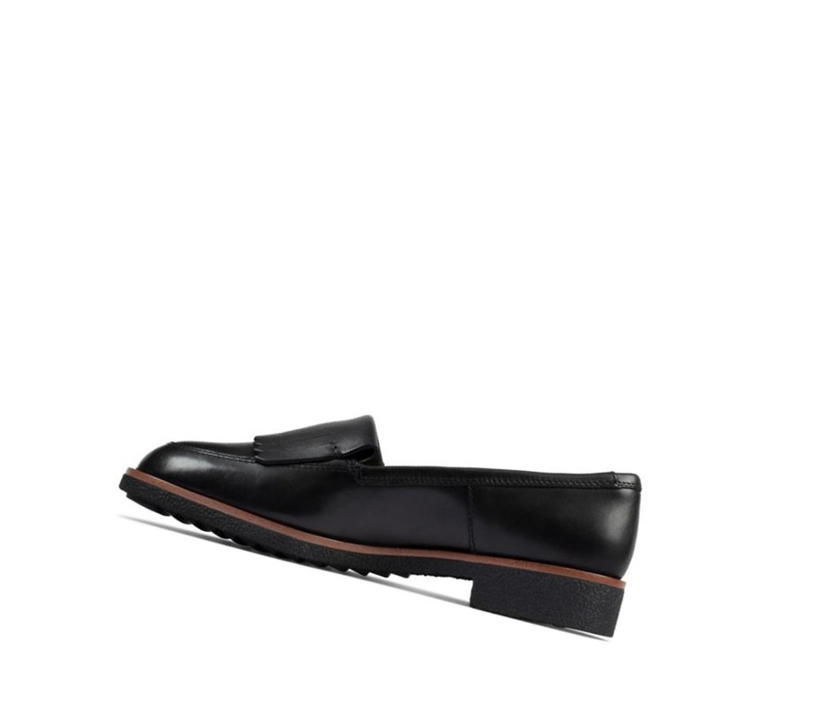 Clarks Griffin Kilt Kozene Slip On Tenisky Damske Čierne | BWVS-14293